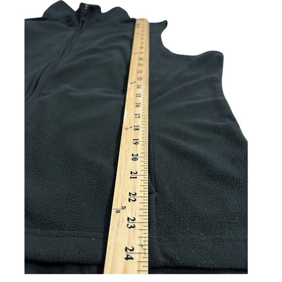 Lands' End Women's Plus Size XLP/18 Zip-Front Fleece Vest Long Black - Picture 5 of 6